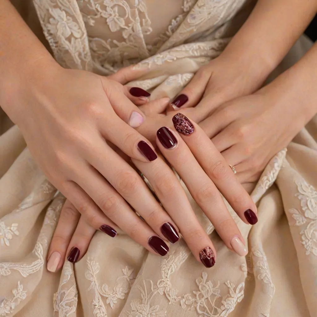 Jakie paznokcie do bordowej sukienki?